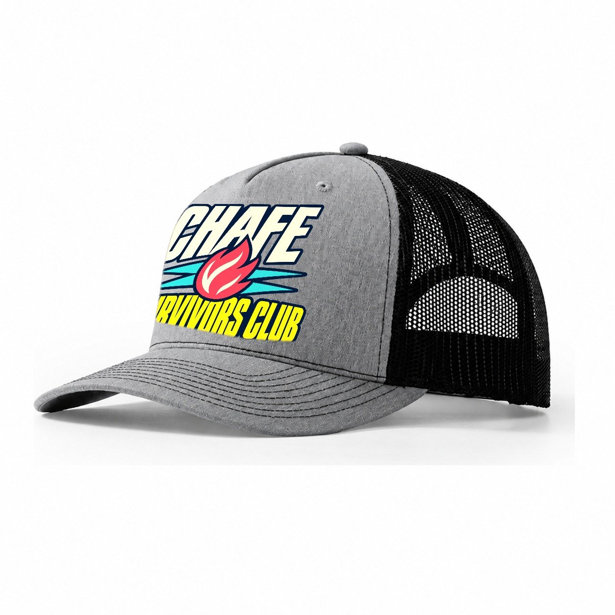 Chafe Survivors Club 90S Running Clubs Trucker Hat – Sport Grey Black