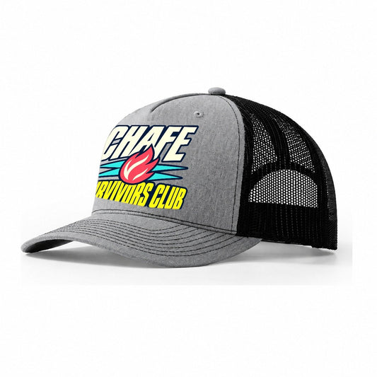 Chafe Survivors Club 90S Running Clubs Trucker Hat – Sport Grey Black