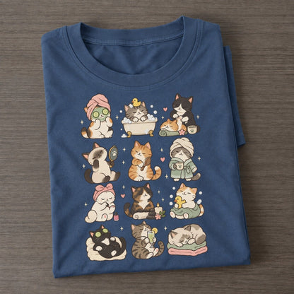 Spa Day Cat Club Classic T-shirt – Twilight Navy