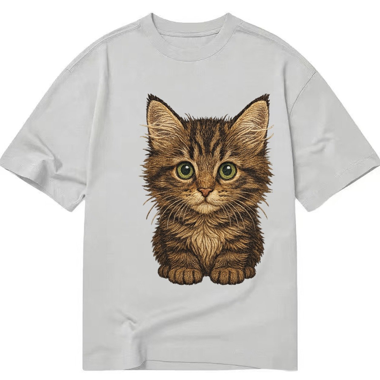 Baby Maine Coon Kitten Large Fluffy Tabby Tufted Ears Big Gr Classic T-shirt – Grey