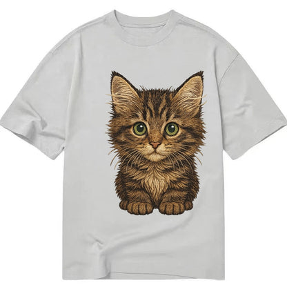 Baby Maine Coon Kitten Large Fluffy Tabby Tufted Ears Big Gr Classic T-shirt – Grey