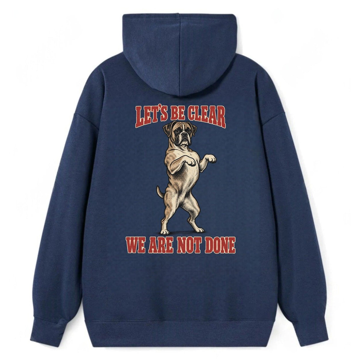 Boxer Dog Declarations Classic Pullover Hoodie – Navy