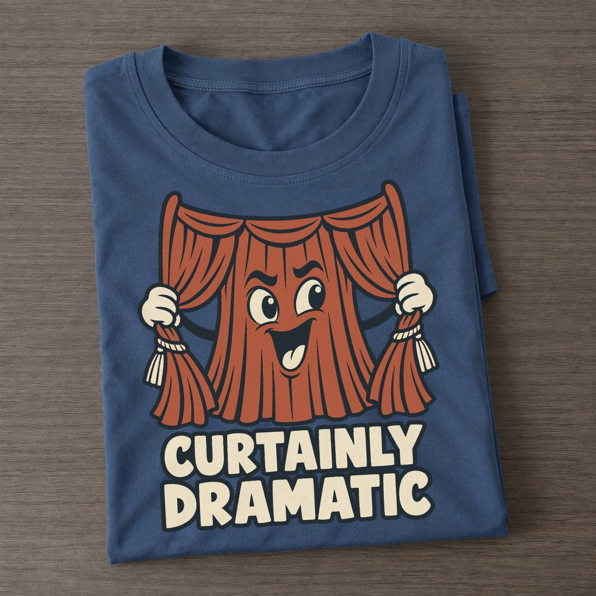 Curtainly Dramatic Familiar Punchlines Classic T-shirt – Twilight Navy