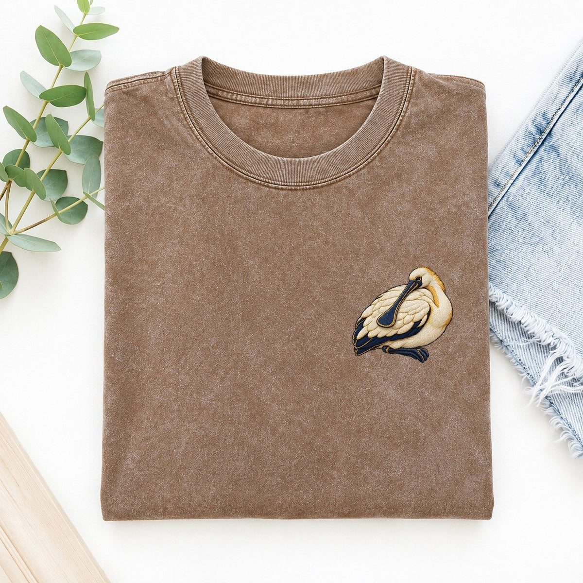 Spoonbill Shoulder Rest Left Chest Thread Signatures II Left Chest Vintage T-shirt – Brown