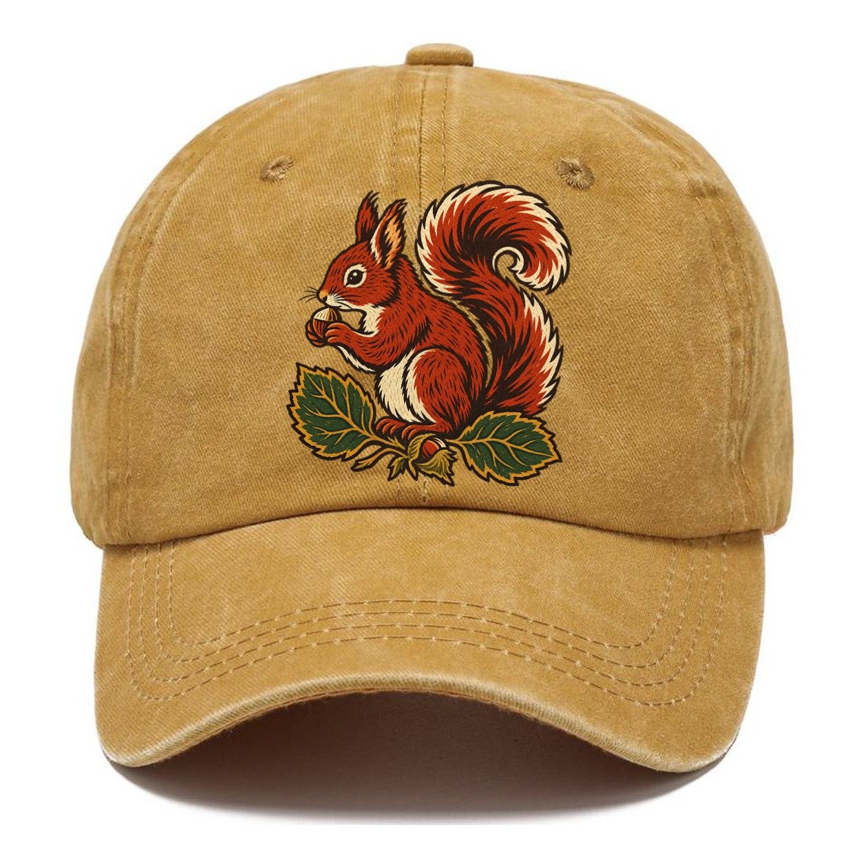 Lake District Red Squirrel And Hazelnuts Uk Culture Heritage Classic Cap – Golden Harvest