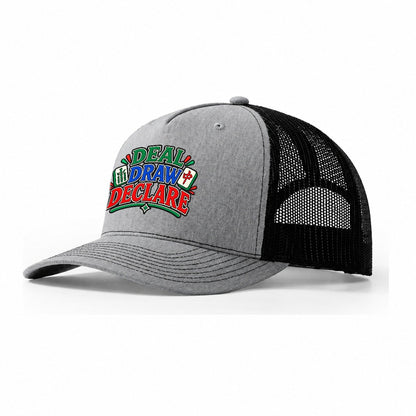 Deal Draw Declare Mahjong Game Night Trucker Hat – Sport Grey Black