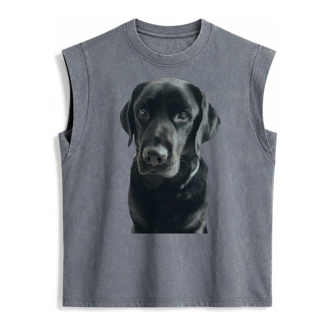 Black Labrador Vintage Washed Tank – Grey