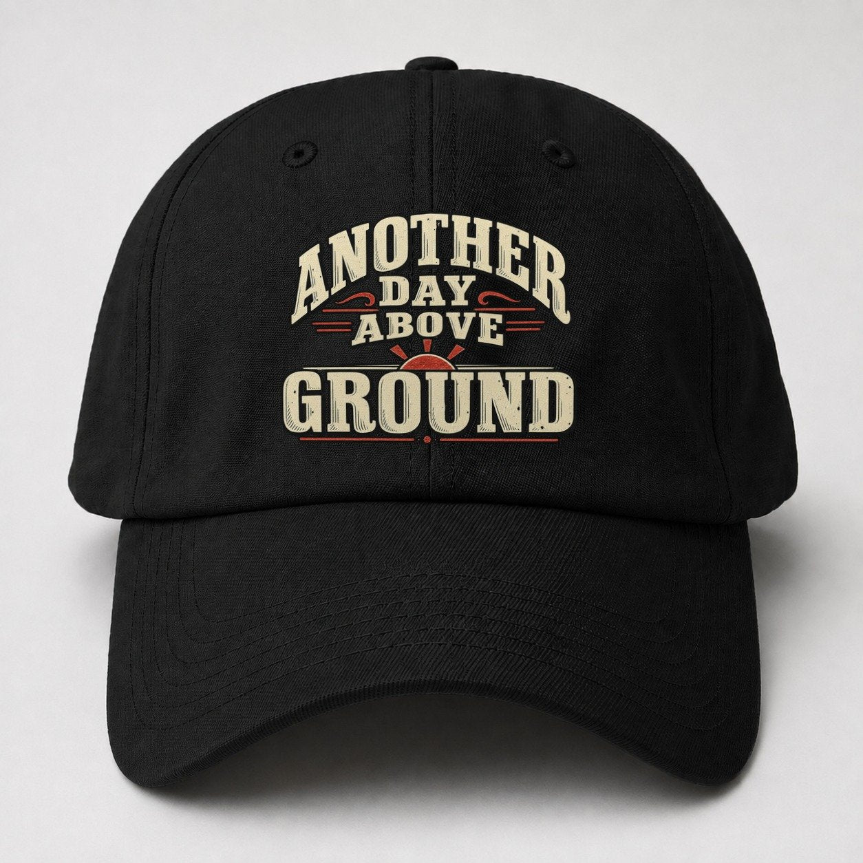 Another Day Above Ground American Wit Baseball Cap – Black