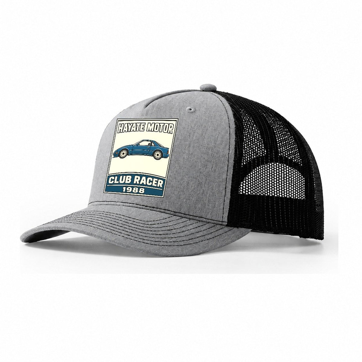 Hayabusa Club Racer Showa Speed Plates Trucker Hat – Sport Grey Black
