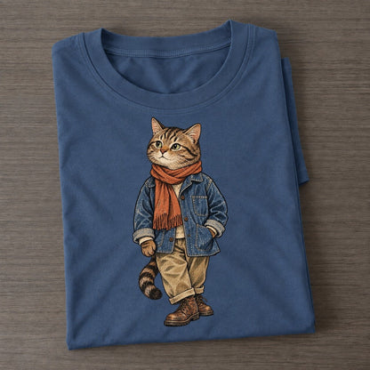 Domestic Cat Wardrobe Portrait Wild Wardrobe Portraits Classic T-shirt – Twilight Navy