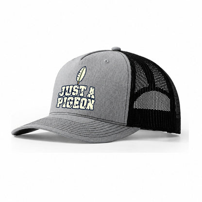Just A Pigeon Birdwatching Trucker Hat – Sport Grey Black