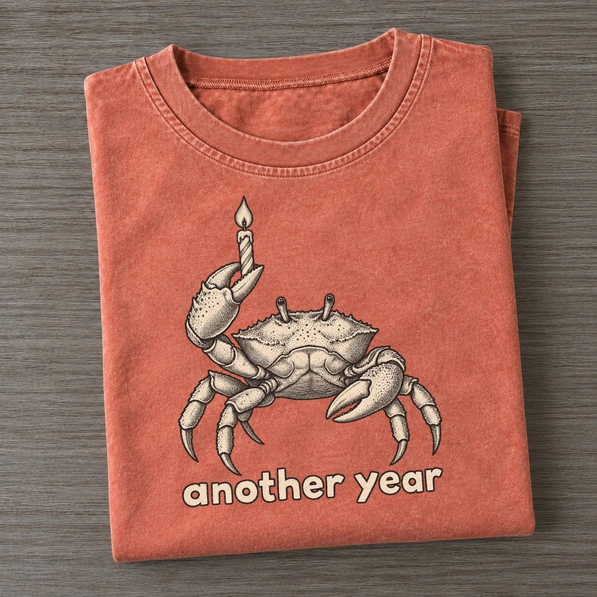 Crab Another Year Unbothered Creatures Vintage T-shirt – Terracotta