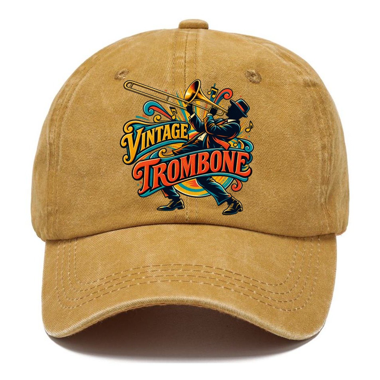 Vintage Trombone Music Instruments Classic Cap – Golden Harvest