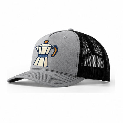 Moka Coffee Pot Tiny Solo Marks Trucker Hat – Sport Grey Black