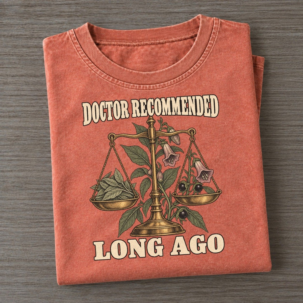 Long Ago Botanical Warnings Vintage T-shirt – Terracotta