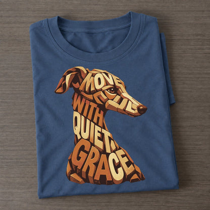 Whippet Long Neck Letter Sculpture Classic T-shirt – Twilight Navy