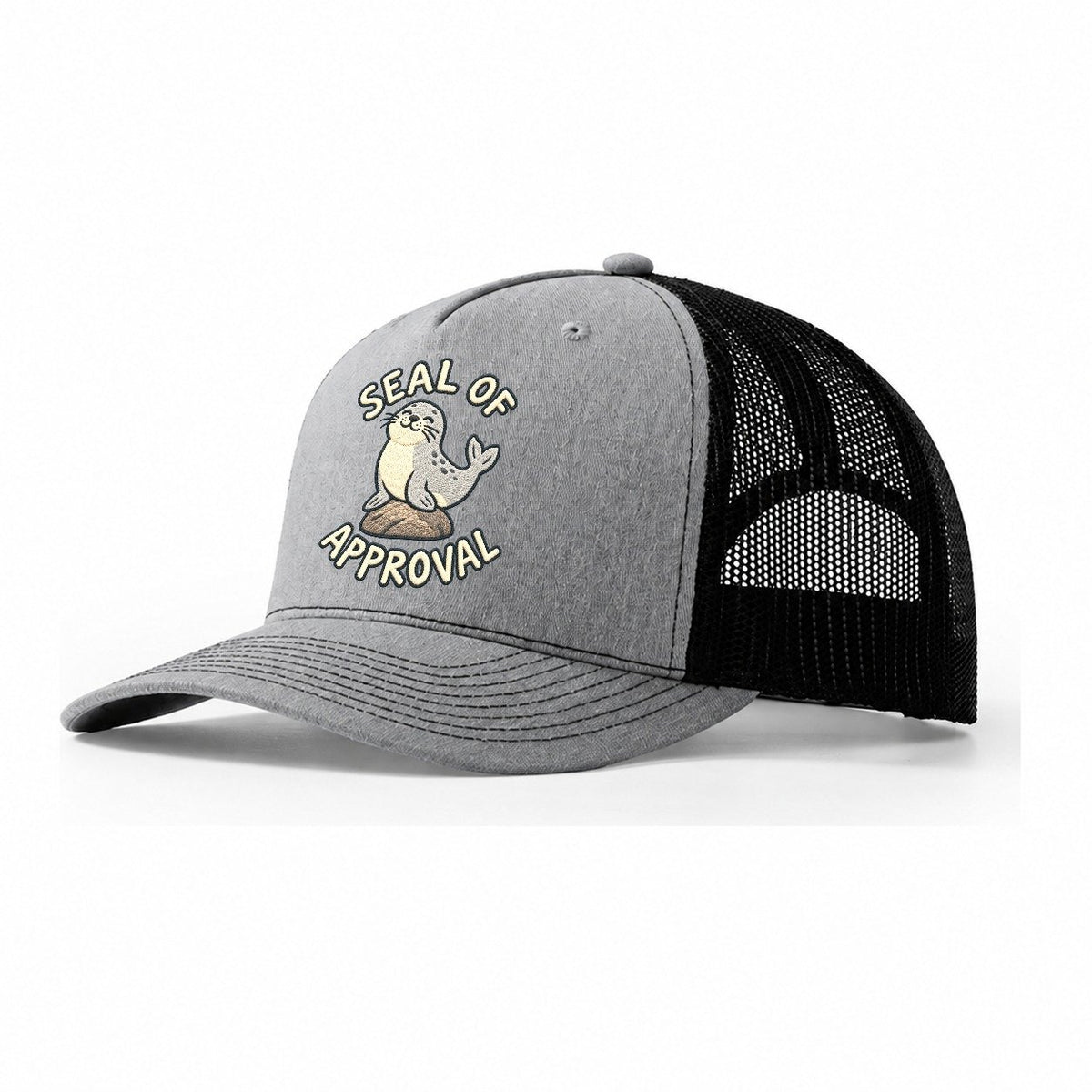 Seal Animal Puns Trucker Hat – Sport Grey Black