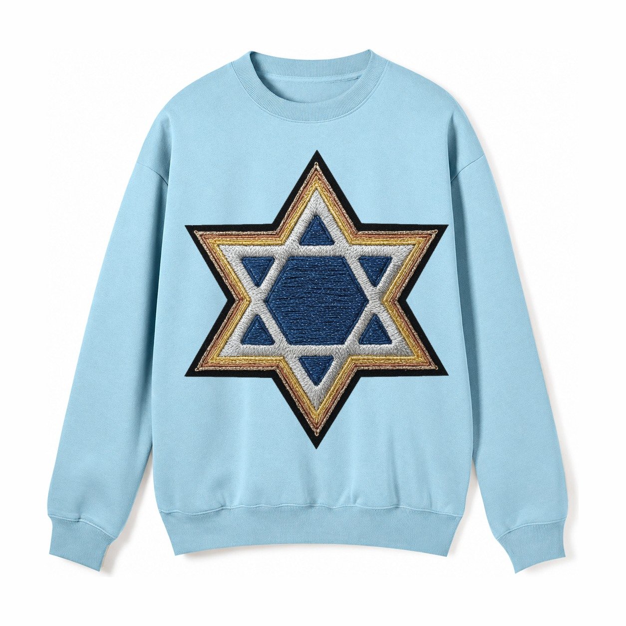 Star Of David Fleece Sweatshirt – Light Blue