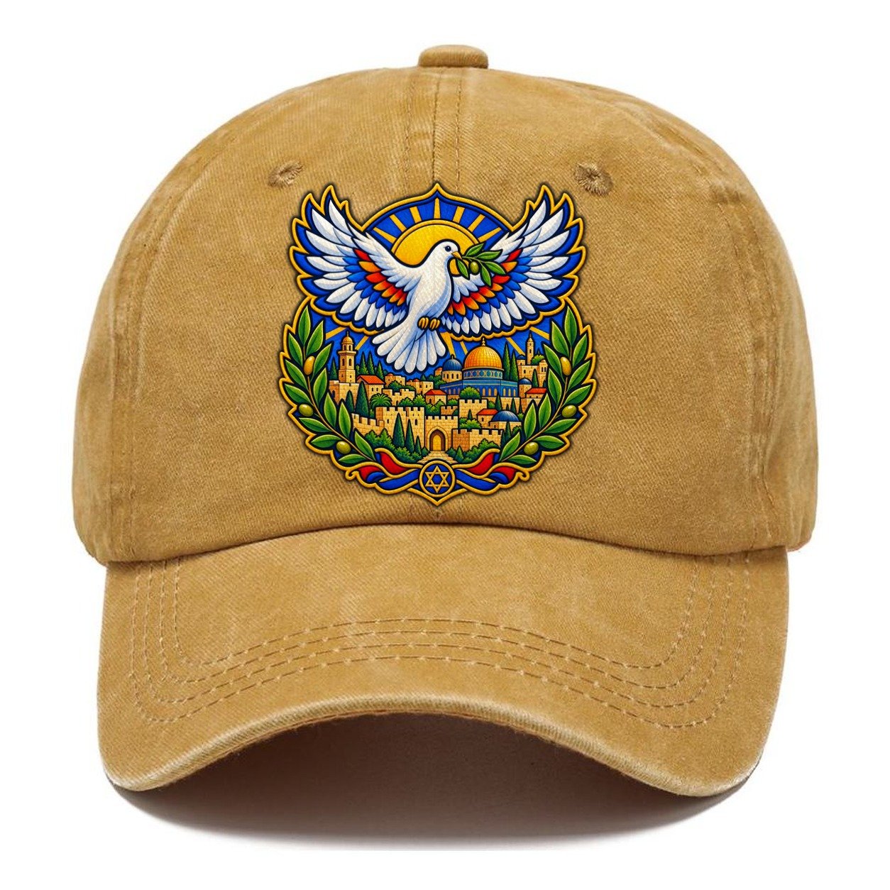 Dove Over The City Jerusalem Classic Cap – Golden Harvest