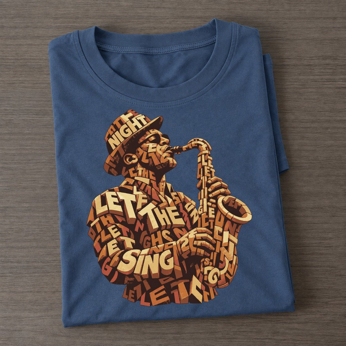 Saxophone Soloist Letter Sculpture Classic T-shirt – Twilight Navy