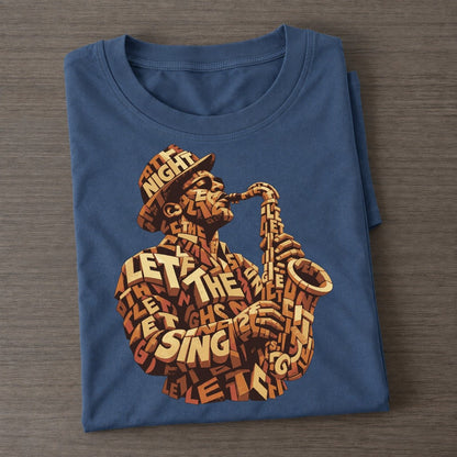 Saxophone Soloist Letter Sculpture Classic T-shirt – Twilight Navy