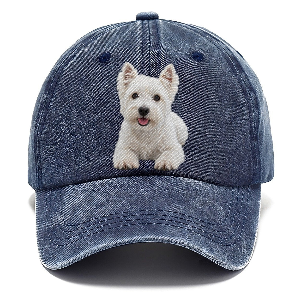 West Highland White Terrier Westie Lying Down Top Breeds Classic Cap – Twilight Navy