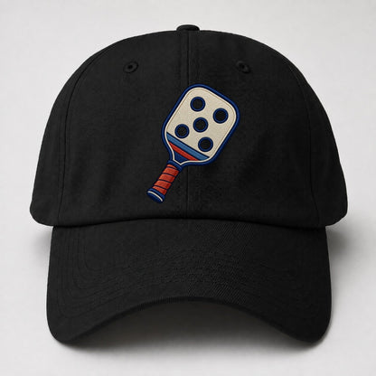 Pickleball Paddle Tiny Solo Marks Baseball Cap – Black