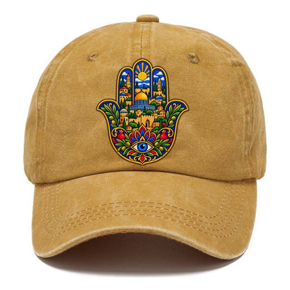 Hamsa With Skyline Jerusalem Classic Cap – Golden Harvest
