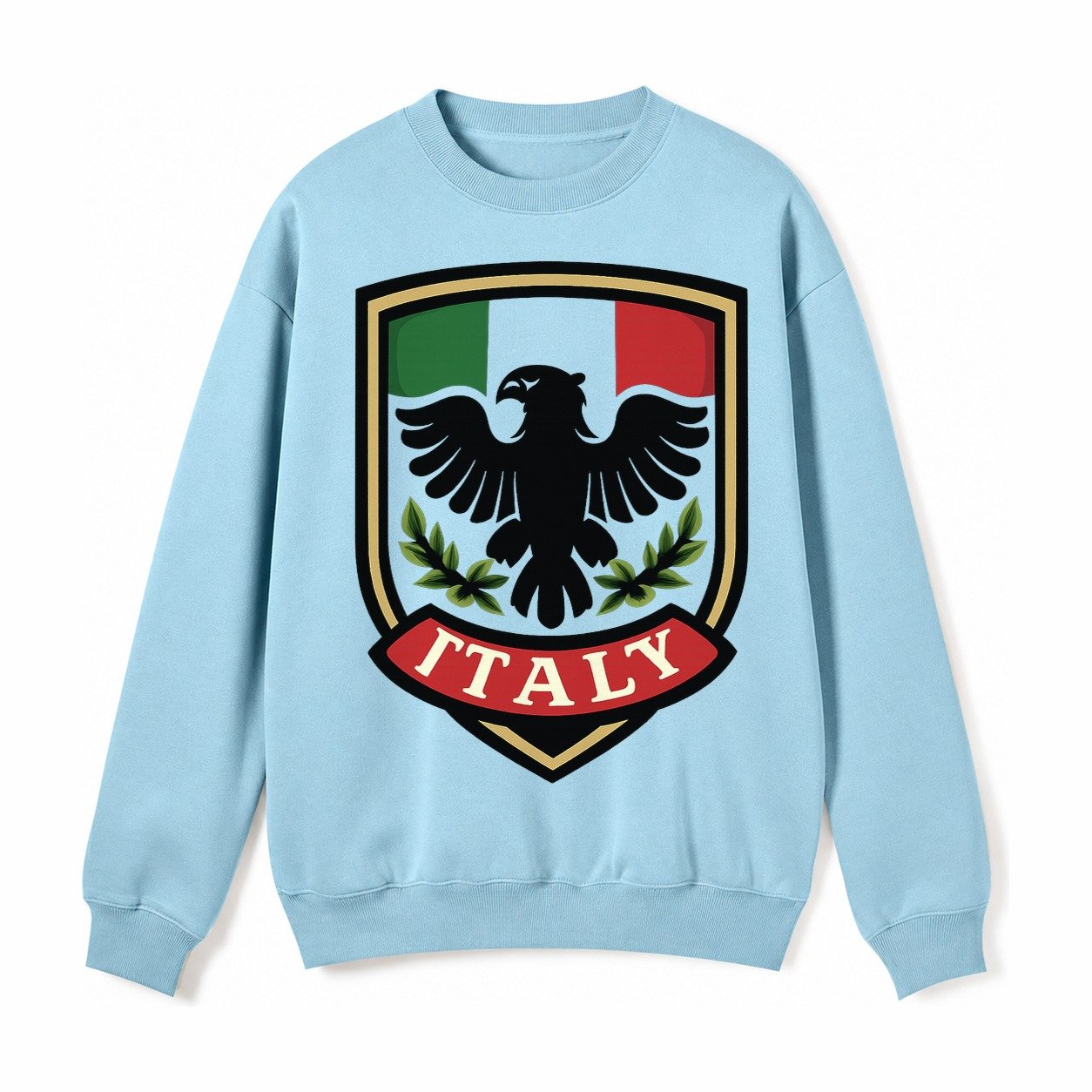 Italy Tricolor Logo Fleece Sweatshirt – Light Blue