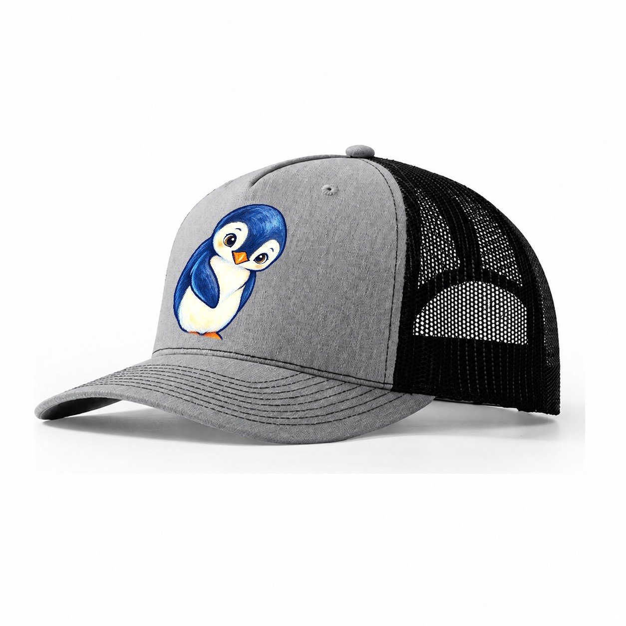 Penguin Little Bow Sea Sprite Trucker Hat – Sport Grey Black