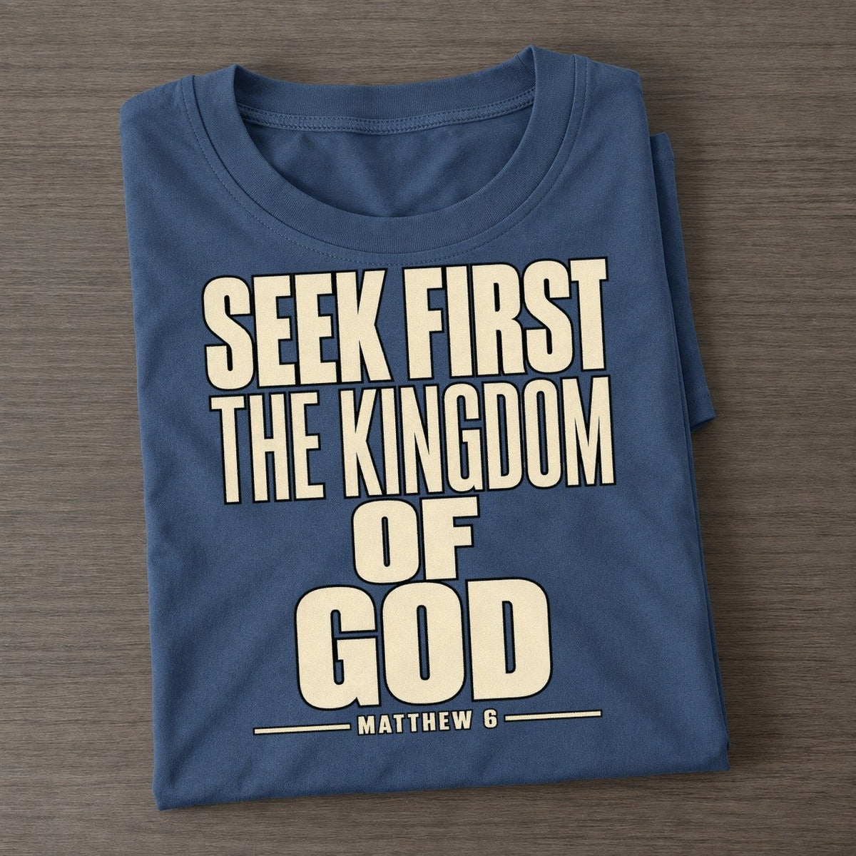 Seek First The Kingdom Plain Gospel Classic T-shirt – Twilight Navy
