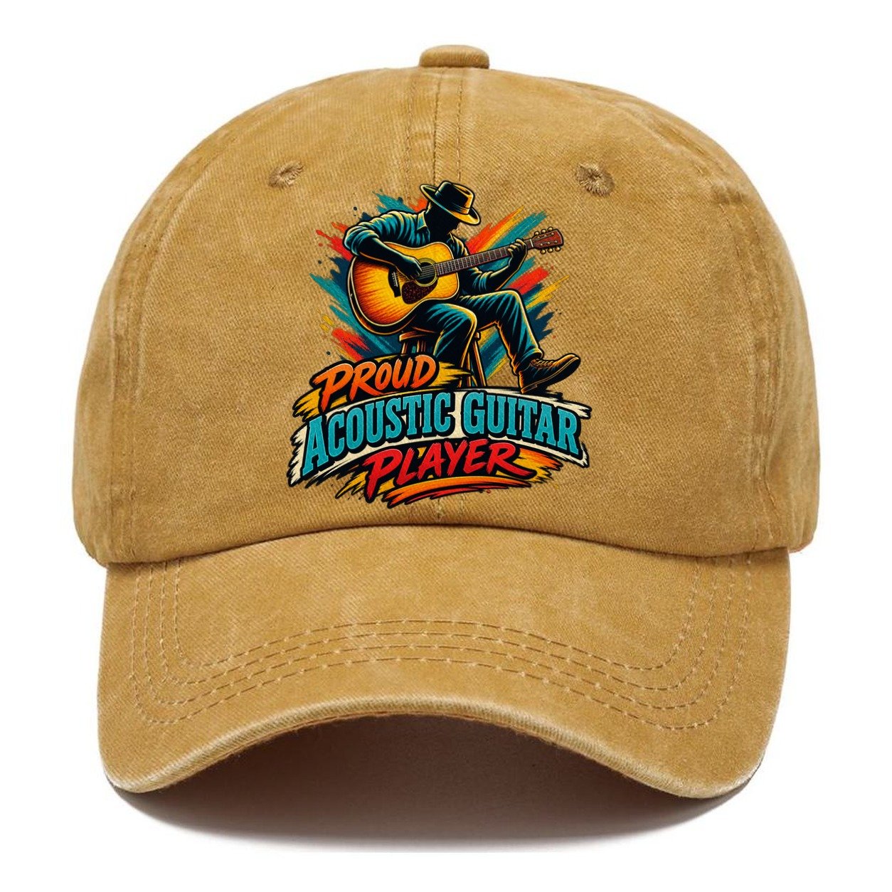 Proud Acoustic Guitar Player Music Instruments Classic Cap – Golden Harvest