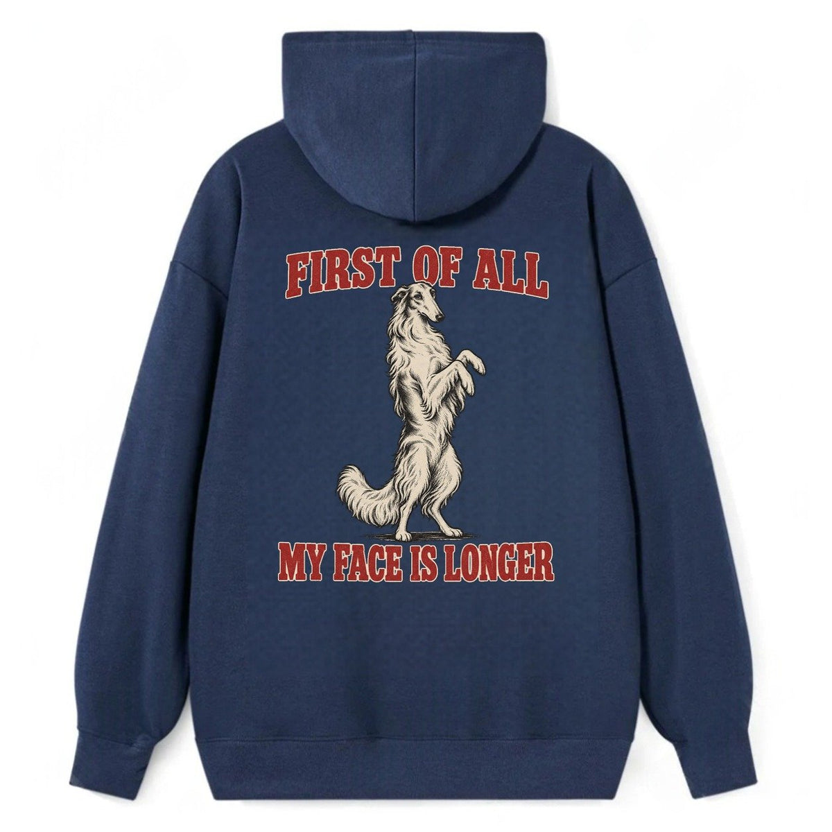 Borzoi Dog Declarations Classic Pullover Hoodie – Navy