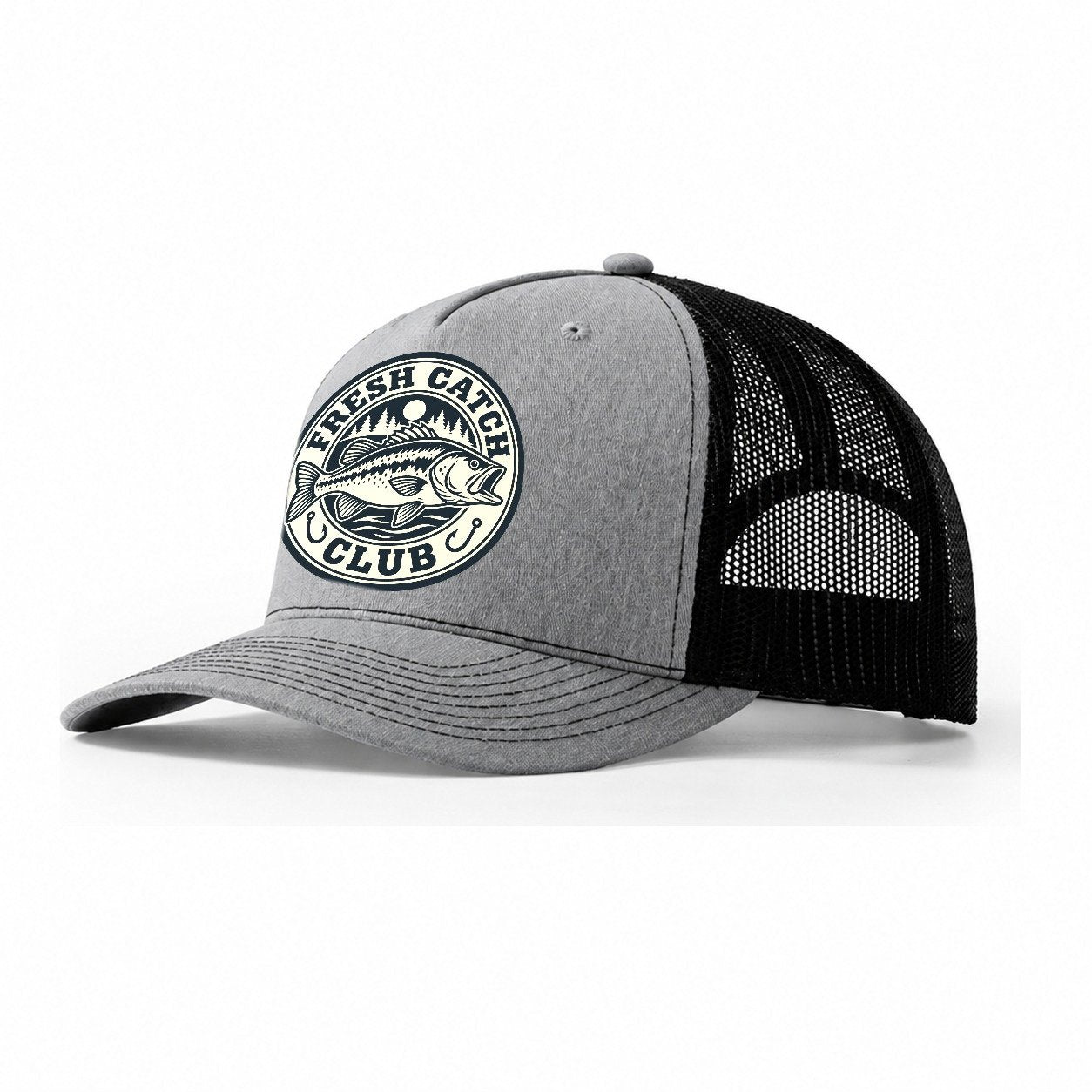 Fresh Catch Club Fishing Elegant Trucker Hat – Sport Grey Black
