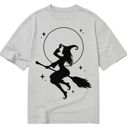 Witch On Broom Classic T-shirt – Grey