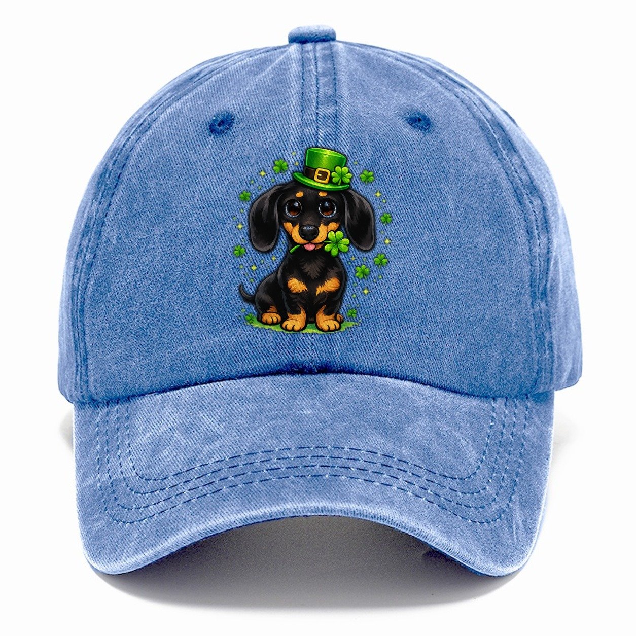 Leprechaun Dachshund Clover Classic Cap – Summer Sky