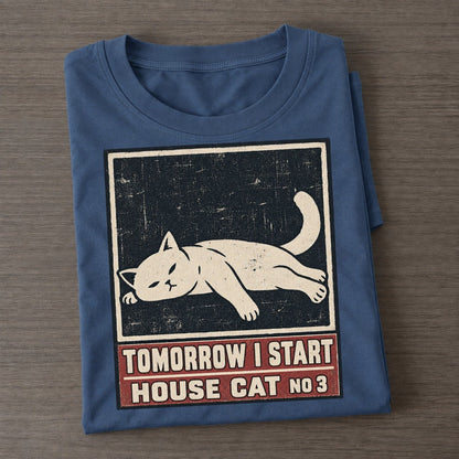Tomorrow I Start Neko Says No Classic T-shirt – Twilight Navy