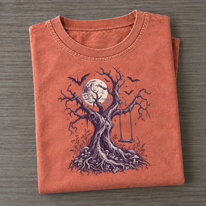 Dead Tree Rope Swing Midnight Haunt Vintage T-shirt – Terracotta