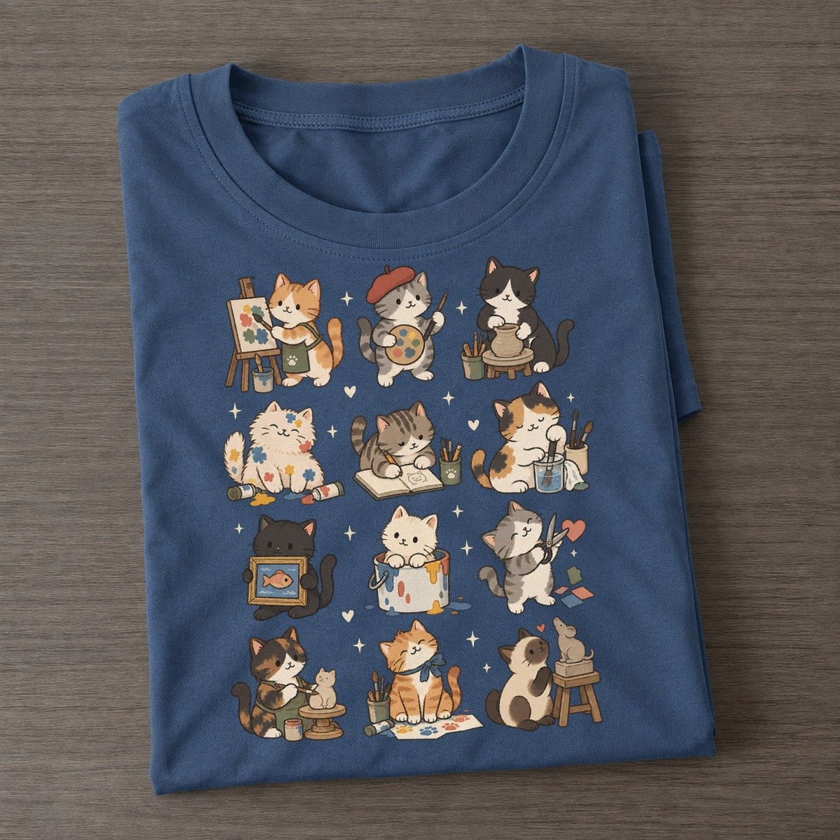 Art Studio Cat Club Classic T-shirt – Twilight Navy