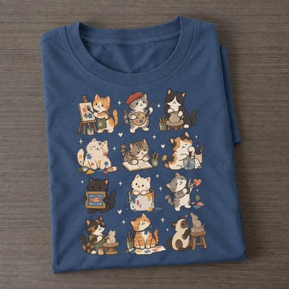 Art Studio Cat Club Classic T-shirt – Twilight Navy