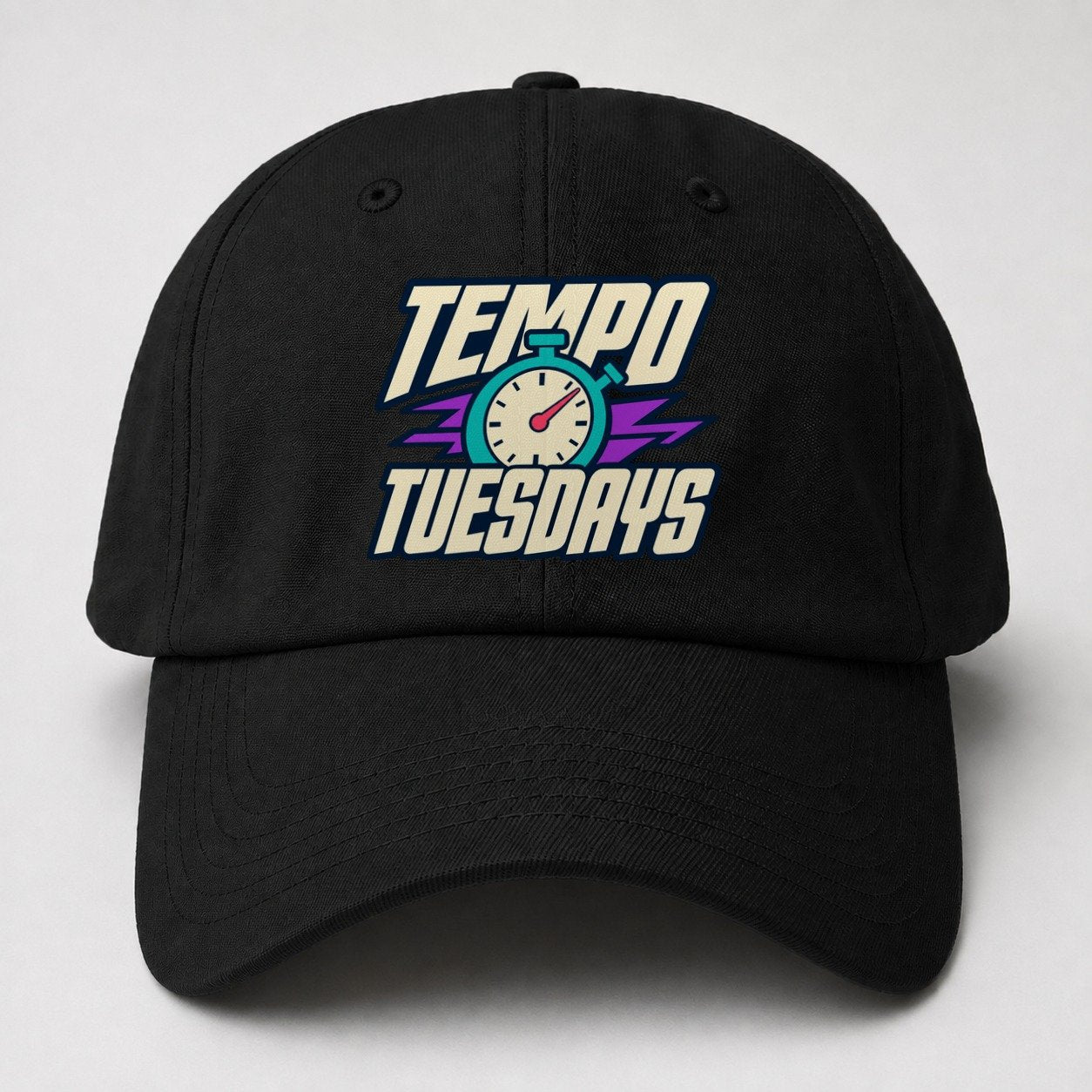 Tempo Tuesdays 90S Running Clubs Baseball Cap – Black