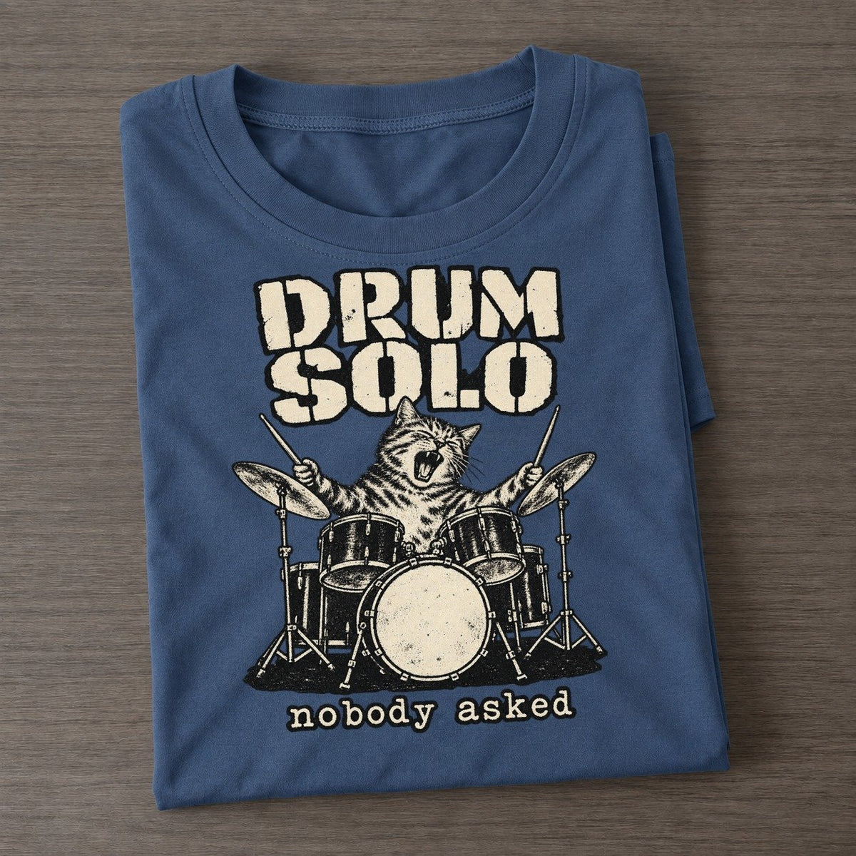 Drum Solo Alley Cat Records Classic T-shirt – Twilight Navy