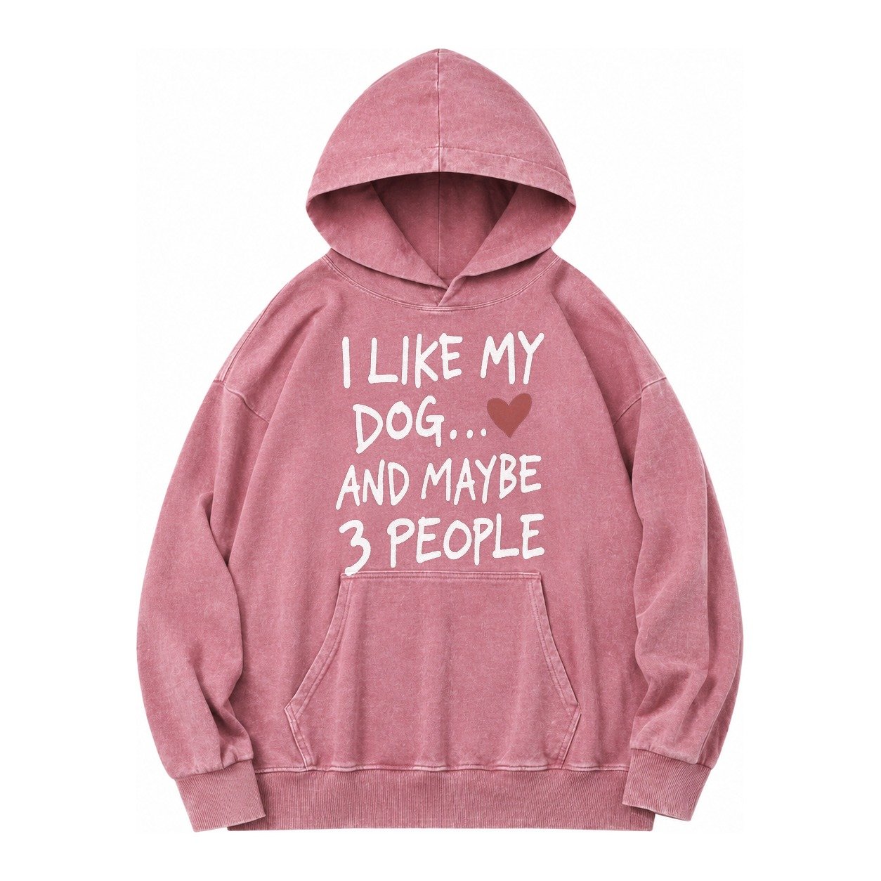 I Like My Dog And Maybe 3 People Vintage Washed Hoodie – Dusty Rose