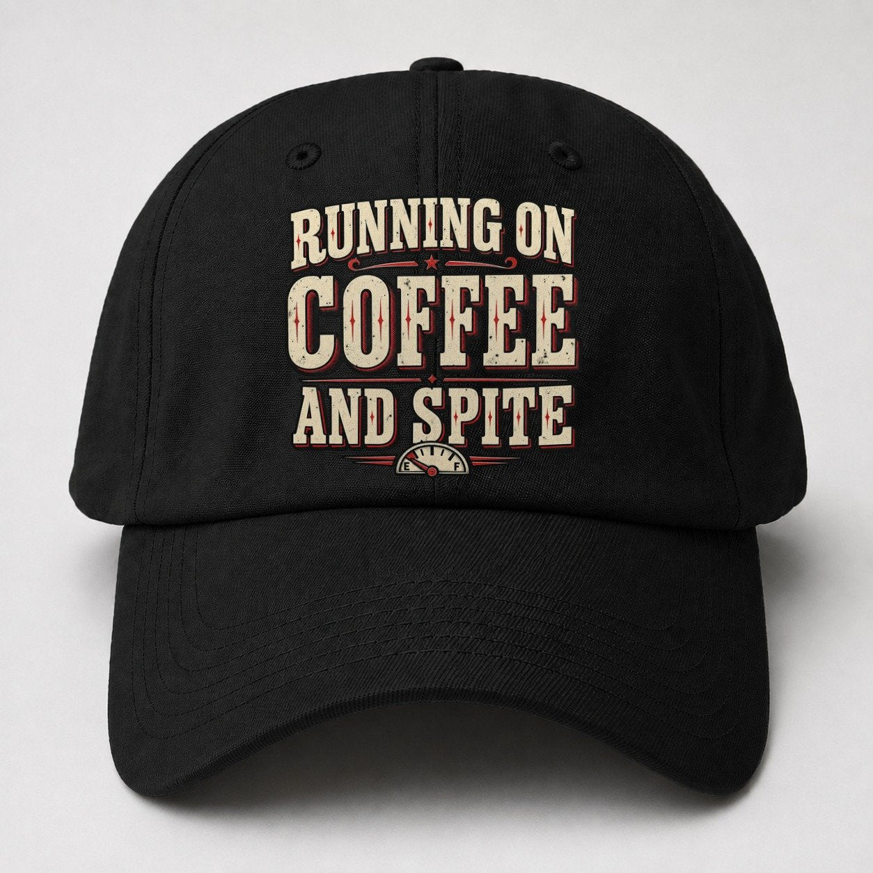 Running On Coffee And Spite American Wit Baseball Cap – Black