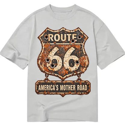Route 66 Weathered Classic T-shirt – Grey