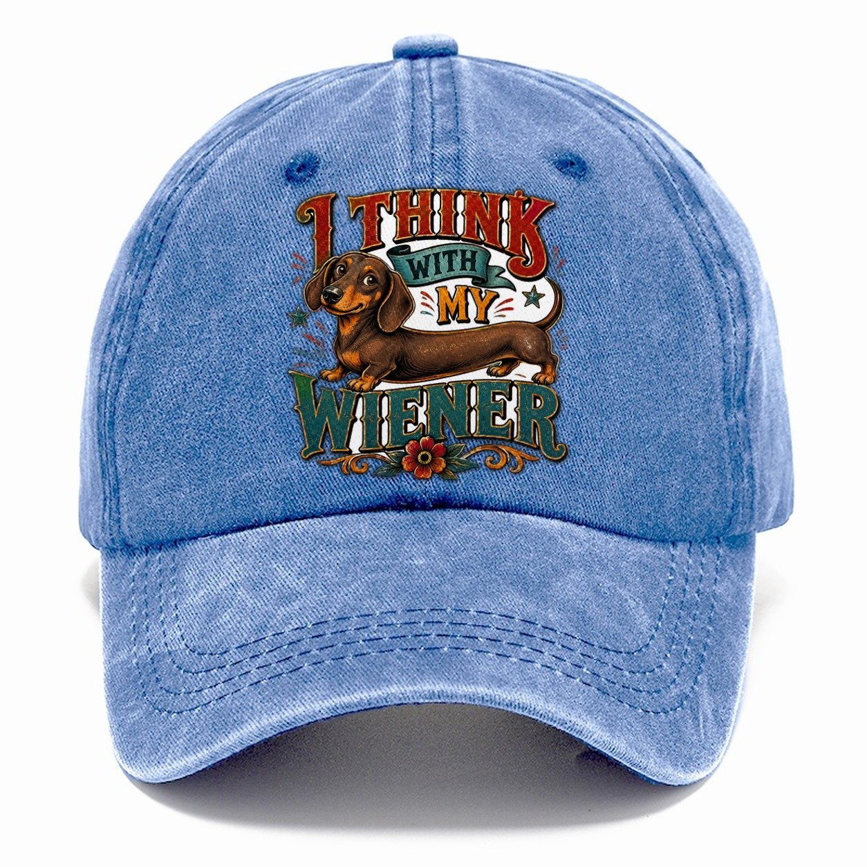 I Think With My Wiener Dachshund Classic Cap – Summer Sky