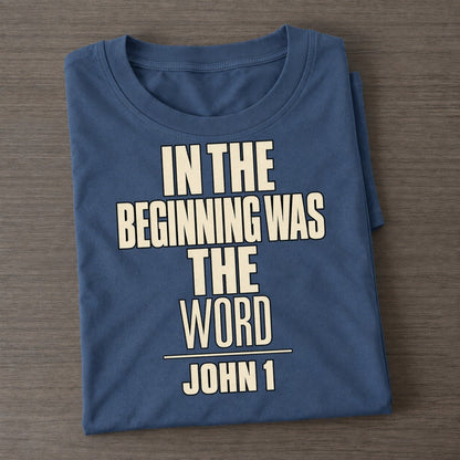 In The Beginning Was Plain Gospel Classic T-shirt – Twilight Navy