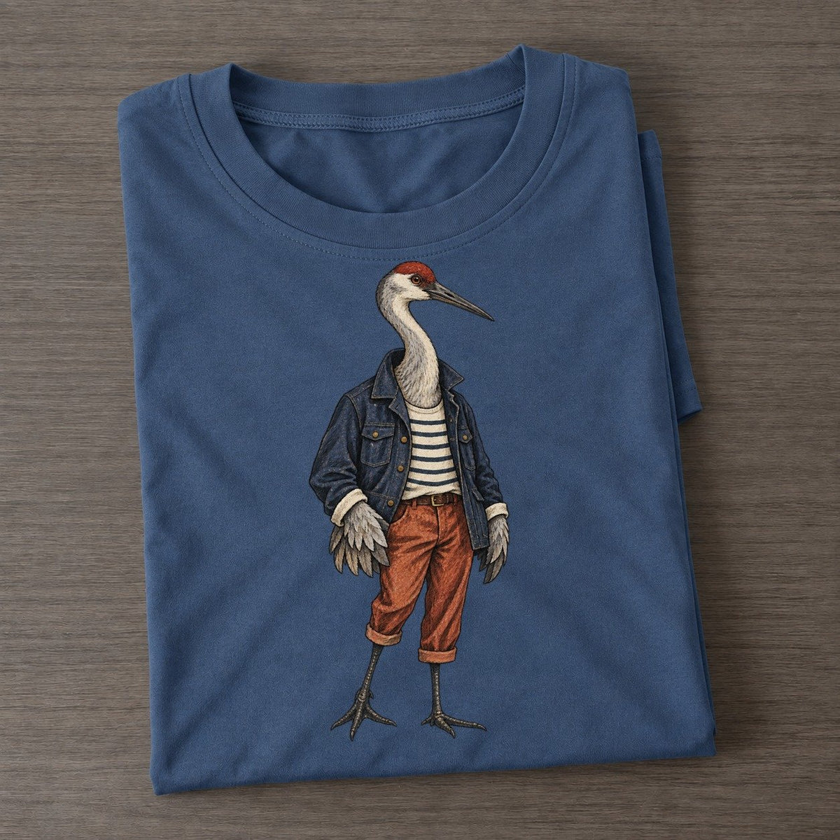 Sandhill Crane Wardrobe Portrait Wild Wardrobe Portraits Classic T-shirt – Twilight Navy