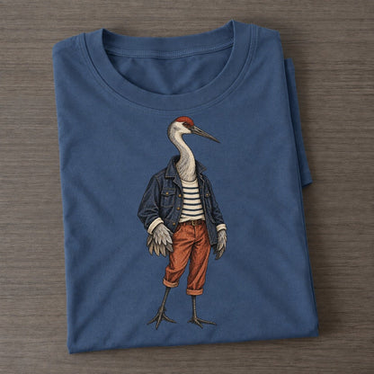 Sandhill Crane Wardrobe Portrait Wild Wardrobe Portraits Classic T-shirt – Twilight Navy