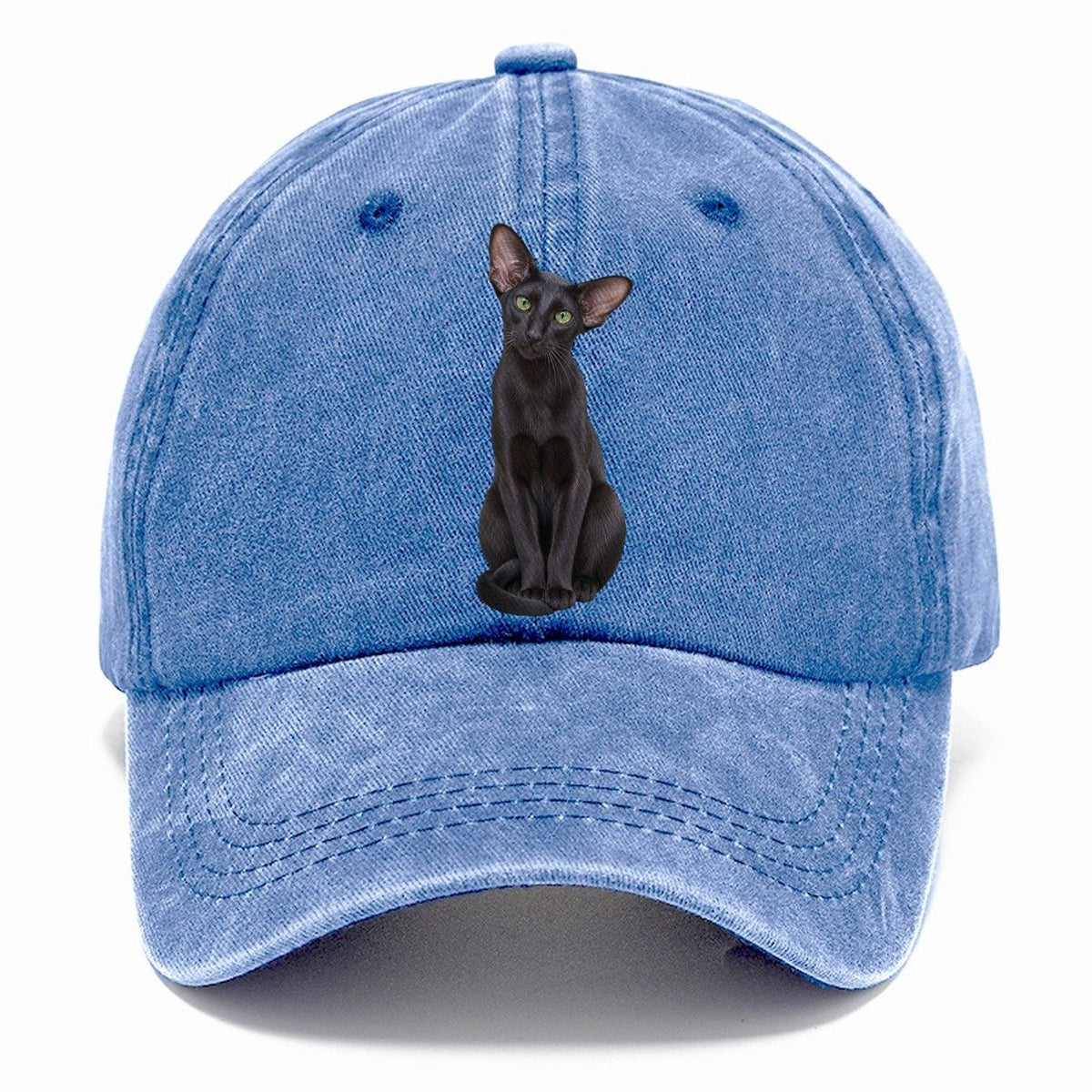 Oriental Shorthair Seated Portrait Realistic Cat Portrait Classic Cap – Summer Sky